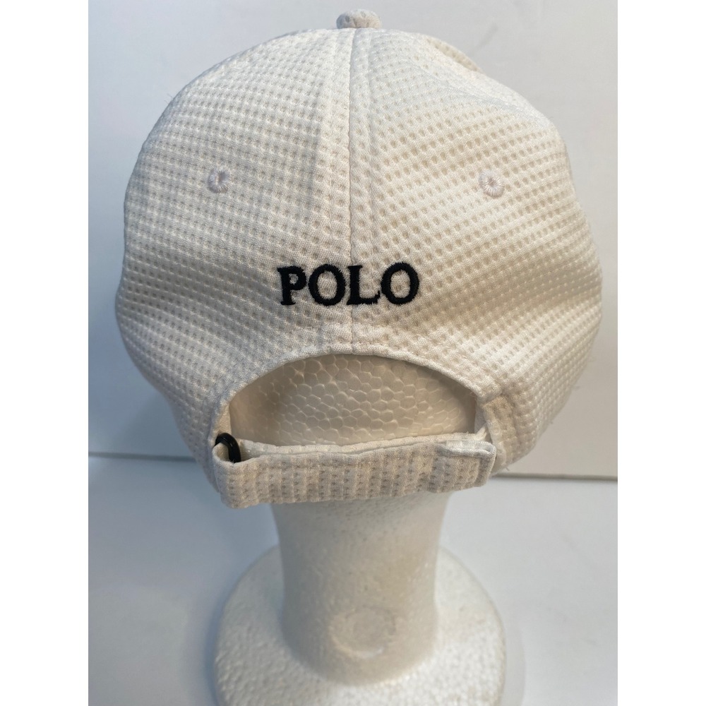 Polo Ralph Lauren Baseball Cap Mens OS White Textured Performance Hat Preppy - Picture 6 of 8